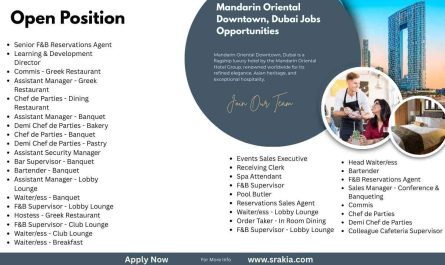 Mandarin Oriental Downtown, Dubai Jobs Opportunities